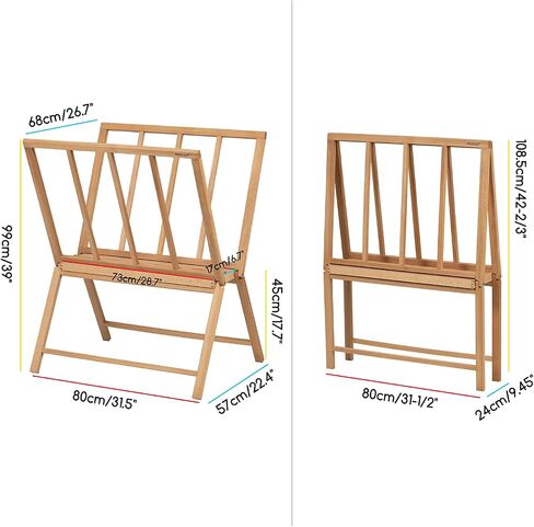 MEEDEN Folding Art Print Rack: Beechwood Art Storage Rack for Canvas Boards in Saudi Arabia