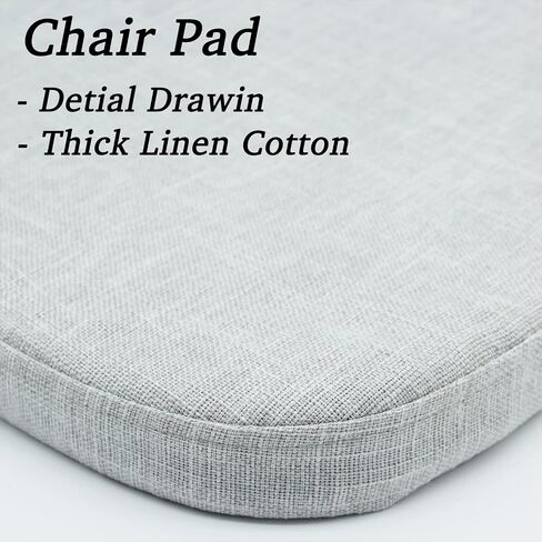 Chair Cushion with Ties for Dining Chairs - Memory Foam Non Slip Kitchen Chair Pad and Dining Seat Cushion with Machine Washable Cover [16.5 x 16.2 Inches] - Dark Beige in Saudi Arabia