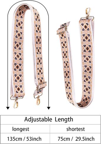 Purse Strap Replacement Crossbody Wide Shoulder Strap Adjustable Length 75cm/29in -135cm/53in, Width 3.8cm/1.49inch, Straps for Handbag Replacement Belts in Kuwait