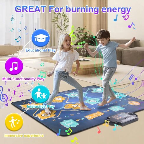 Dance Mat, Electronic Dance Mixer Rhythm Step PlayMat,Dance pad Game Toy for Girls Boys,Christmas/Festival/Birthday Gift for Kids, Built-in Music,24 Challenge Levels,Age 3-4 6 7 8 9 10 11 12+ Year Old in Saudi Arabia