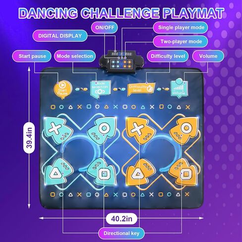 Dance Mat, Electronic Dance Mixer Rhythm Step PlayMat,Dance pad Game Toy for Girls Boys,Christmas/Festival/Birthday Gift for Kids, Built-in Music,24 Challenge Levels,Age 3-4 6 7 8 9 10 11 12+ Year Old in Saudi Arabia