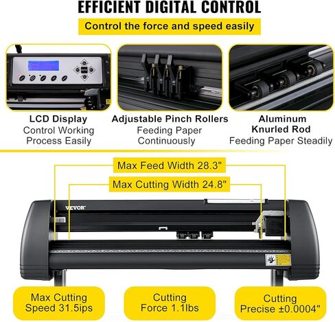 VEVOR Vinyl Cutter Machine, 28inch Vinyl Plotter, LCD Display Plotter Cutter, Adjustable Double-Spring Pinch Rollers Sign Cutting Plotter, Plotter with Signmaster Software for Design and Cut in Saudi Arabia