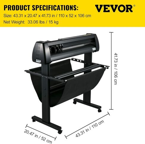 VEVOR Vinyl Cutter Machine, 28inch Vinyl Plotter, LCD Display Plotter Cutter, Adjustable Double-Spring Pinch Rollers Sign Cutting Plotter, Plotter with Signmaster Software for Design and Cut in Saudi Arabia