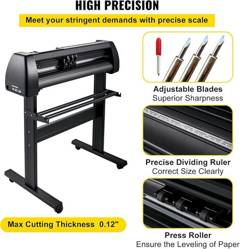 VEVOR Vinyl Cutter Machine, 28inch Vinyl Plotter, LCD Display Plotter Cutter, Adjustable Double-Spring Pinch Rollers Sign Cutting Plotter, Plotter with Signmaster Software for Design and Cut in Saudi Arabia