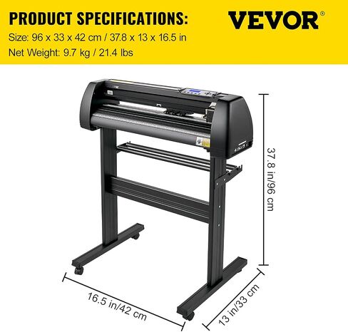 VEVOR Vinyl Cutter Machine, 28inch Vinyl Plotter, LCD Display Plotter Cutter, Adjustable Double-Spring Pinch Rollers Sign Cutting Plotter, Plotter with Signmaster Software for Design and Cut in Saudi Arabia