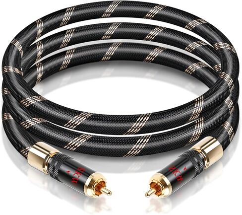 SKW Subwoofer Cable RCA to RCA Multiple Shield with Ultra-high Purity Copper for HiFi Systems 6.5ft/2M in Kuwait