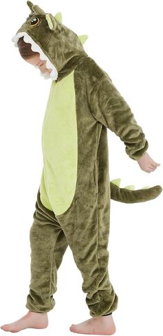 Dinosaur Kids Onesie Halloween Costume One Piece Pajamas Cosplay Animal Suit for Girls and Boys in Kuwait