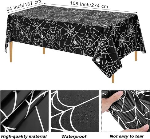 مجموعة أدوات مائدة من Durony مكونة من 201 قطعة من لوازم حفلات الهالوين العنكبوتية بما في ذلك أطباق ورقية للاستعمال مرة واحدة من شبكة الهالوين العنكبوتية والأكواب والمناديل والسكاكين والشوك والملاعق والمصاصات ومفارش المائدة تكفي لـ 25 شخصًا in Kuwait