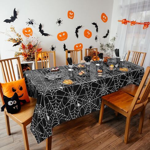 مجموعة أدوات مائدة من Durony مكونة من 201 قطعة من لوازم حفلات الهالوين العنكبوتية بما في ذلك أطباق ورقية للاستعمال مرة واحدة من شبكة الهالوين العنكبوتية والأكواب والمناديل والسكاكين والشوك والملاعق والمصاصات ومفارش المائدة تكفي لـ 25 شخصًا in Kuwait