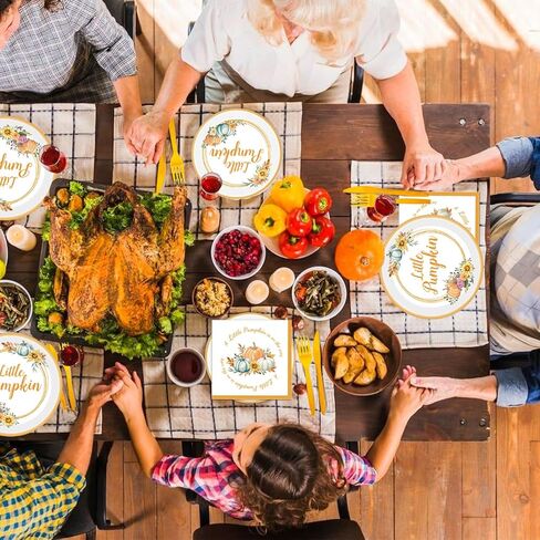 مجموعة زينة حفلات استقبال المولود الجديد من Fall Little Pumpkin، مجموعة زينة حفلات عيد الميلاد للاستعمال مرة واحدة مع أطباق وأكواب ومناديل ومفارش طاولة وراية وسكاكين وملاعق وشوك، تقدم 24 شخصًا in Kuwait