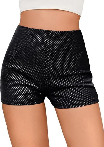 Kaei&Shi High Waisted Dressy Shorts,Trendy Polka Dot Casual Sexy Short Pants for Women,Rave Festival Outfit Date Night in Saudi Arabia