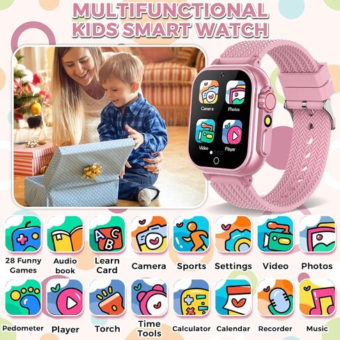 Kids Smart Watch for Girls with 32 Games Audiobook Learn Card HD Touchscreen Camera Music Player Pedometer Educational Toys Birthday Gift for Kids Girls Ages 4-12 Kids Smartwatch in Saudi Arabia