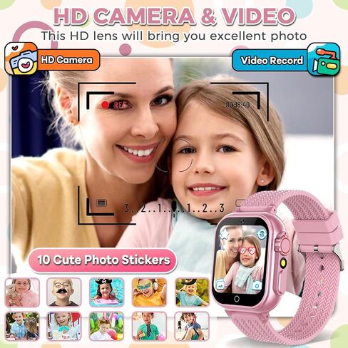 Kids Smart Watch for Girls with 32 Games Audiobook Learn Card HD Touchscreen Camera Music Player Pedometer Educational Toys Birthday Gift for Kids Girls Ages 4-12 Kids Smartwatch in Saudi Arabia