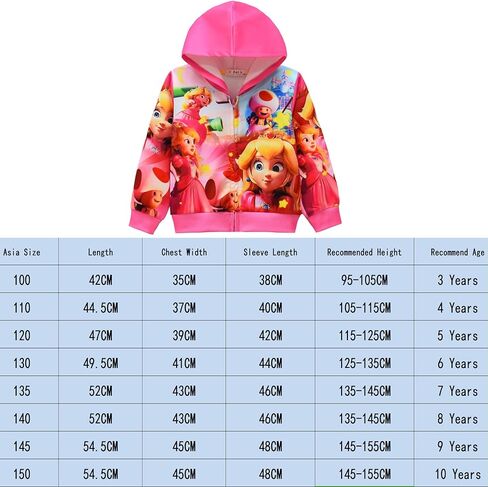 سويت شيرت بغطاء للرأس بأكمام طويلة للفتيات من Princess Peachs للفتيات باللون الوردي in Saudi Arabia