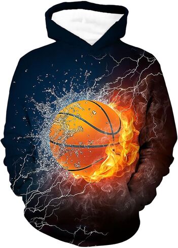 Boys Girls 3D Graphic Hoodie Pullover, Novelty Unisex Hooded Sweatshirt, Casual Long Sleeve Hoodies for Kids Teen in Saudi Arabia