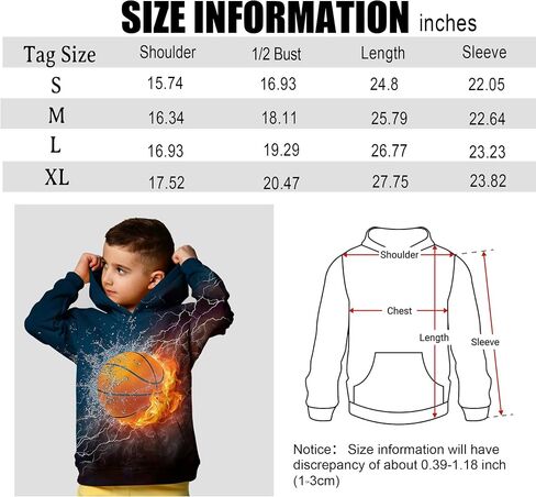 Boys Girls 3D Graphic Hoodie Pullover, Novelty Unisex Hooded Sweatshirt, Casual Long Sleeve Hoodies for Kids Teen in Saudi Arabia