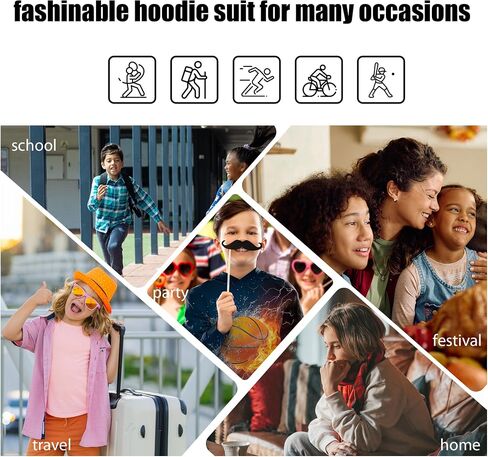 Boys Girls 3D Graphic Hoodie Pullover, Novelty Unisex Hooded Sweatshirt, Casual Long Sleeve Hoodies for Kids Teen in Saudi Arabia