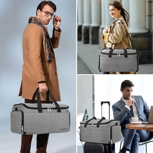 Garment Bags for Travel, Convertible Carry on Garment Bag with Shoe Compartment, SOLOSAIC Garment Duffle Bags for Travel for Men Women, 2 in 1 Hanging Dress Suitcase Suit Bag with Toiletry Bag, Black in Saudi Arabia