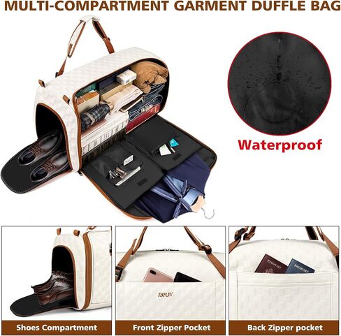 Convertible Garment Bags for Travel - Carry on Garment Duffle Bag with Backpack Straps for Men Women, 4 in 1 Large Travel Duffel Bags with Shoes Compartment Hanging Suit Dress Weekender Bag 3pcs Set in Saudi Arabia