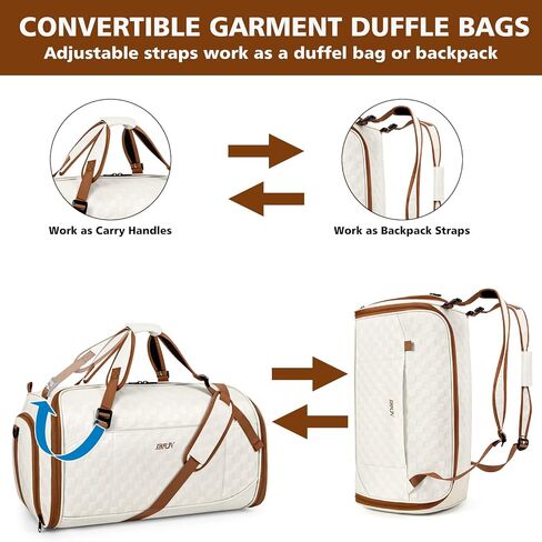 Convertible Garment Bags for Travel - Carry on Garment Duffle Bag with Backpack Straps for Men Women, 4 in 1 Large Travel Duffel Bags with Shoes Compartment Hanging Suit Dress Weekender Bag 3pcs Set in Saudi Arabia