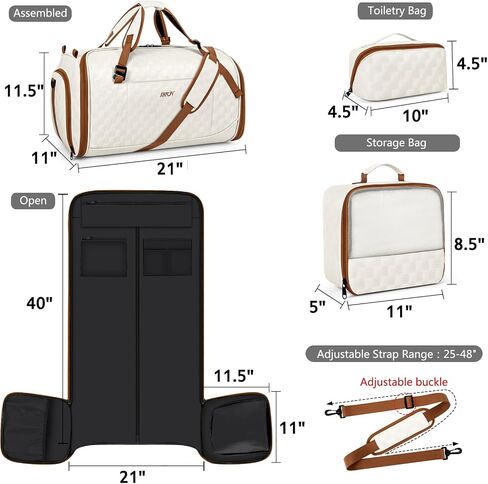 Convertible Garment Bags for Travel - Carry on Garment Duffle Bag with Backpack Straps for Men Women, 4 in 1 Large Travel Duffel Bags with Shoes Compartment Hanging Suit Dress Weekender Bag 3pcs Set in Saudi Arabia