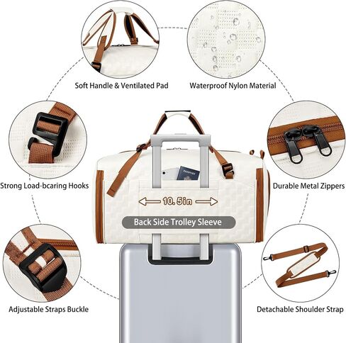 Convertible Garment Bags for Travel - Carry on Garment Duffle Bag with Backpack Straps for Men Women, 4 in 1 Large Travel Duffel Bags with Shoes Compartment Hanging Suit Dress Weekender Bag 3pcs Set in Saudi Arabia