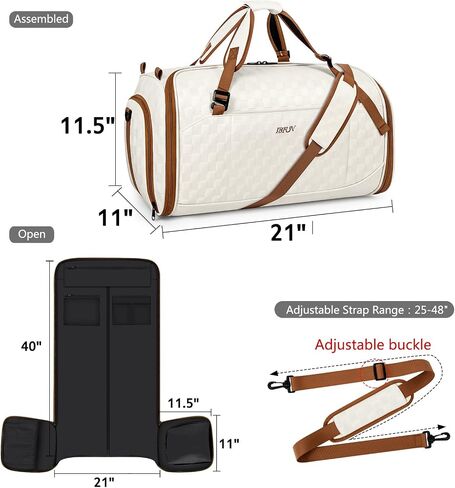 Convertible Garment Bags for Travel - Carry on Garment Duffle Bag with Backpack Straps for Men Women, 4 in 1 Large Travel Duffel Bags with Shoes Compartment Hanging Suit Dress Weekender Bag 3pcs Set in Saudi Arabia