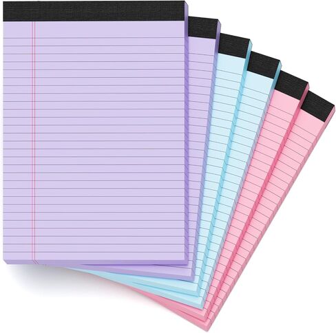 Zaviko Legal Pads 8.5 x 11 Colored Note Pads 8.5 x 11, 3 Pack Notepads 8.5x11, Pink Notepad 8.5x11 Legal Pad, Notebook Paper for Home Office Supplies, Lined Paper Pads 8 1/2 x 11, 30 Sheets/Pad in Saudi Arabia