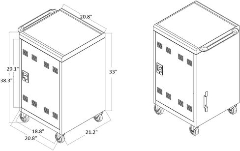 35 Device Chromebook Cart, with Key Lock and UL-Certified Power Charging Cart, for Ipad, Windows, Chrome Booktablet Tablet Computer, for Schools, Offices Chromebook Cart, Black in Saudi Arabia