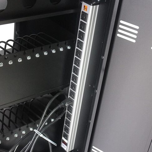 35 Device Chromebook Cart, with Key Lock and UL-Certified Power Charging Cart, for Ipad, Windows, Chrome Booktablet Tablet Computer, for Schools, Offices Chromebook Cart, Black in Saudi Arabia