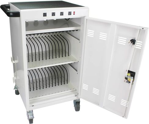 35 Device Chromebook Cart, with Key Lock and UL-Certified Power Charging Cart, for Ipad, Windows, Chrome Booktablet Tablet Computer, for Schools, Offices Chromebook Cart, Black in Saudi Arabia