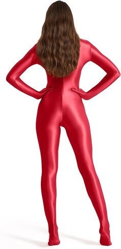 Shiny Zentai Bodysuit For Adult Women's High neck and Full Body Tights Jumpsuit Stretchy Catsuit Cosplay in Saudi Arabia