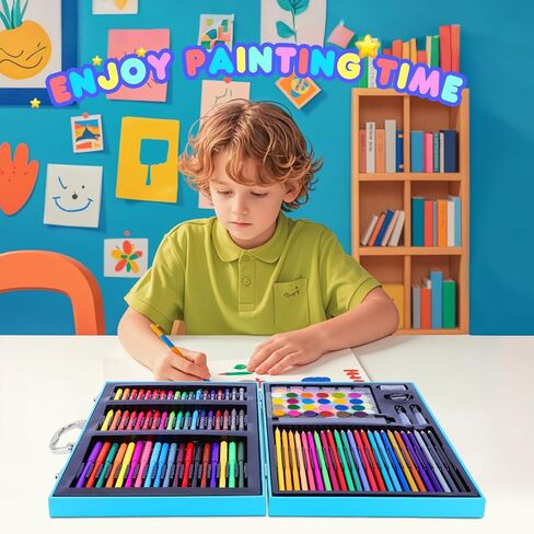 homicozy Art Supplies Kit for Kids Ages 4-12,Unicorn Art Case Coloring Set,Drawing Kits with Markers, Crayons, Colored Pencils,Oil Pastels,Coloring Book,School Supplies,Gift for Kids Artist Age 4+ in Saudi Arabia
