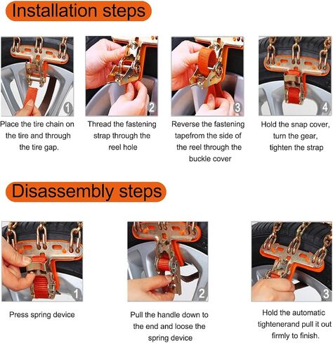 Snow Chains,8 Pack Tire Chains for Car, Pick Up Trucks and SUV, Fit for Tire Width 255, 265, 275, 285 in Saudi Arabia