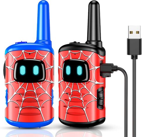 Rechargeable Walkies Talkies for Kids Toys: Spider Walkie Talkies for Kids 2 Pack Halloween Birthday Gifts for 3 4 5 6 7 8 Year Old Boys Toys Age 3-5 5-7 8-12 Year Old Boys 2 Way Radio Toy for Camping in Saudi Arabia