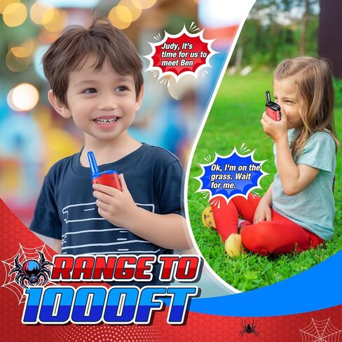 Rechargeable Walkies Talkies for Kids Toys: Spider Walkie Talkies for Kids 2 Pack Halloween Birthday Gifts for 3 4 5 6 7 8 Year Old Boys Toys Age 3-5 5-7 8-12 Year Old Boys 2 Way Radio Toy for Camping in Saudi Arabia