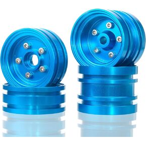 Aluminum Wheel Rim Set Wheel Hub for Tamiya Grasshopper,Hornet, Mighty Frog, Buggy Champ, Fast Attack, Fighting Buggy Upgrades Parts （Silvery）