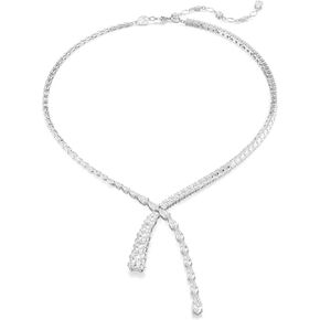 SWAROVSKI Matrix Y Necklace, Mixed Cuts, Clear, Rhodium Finished