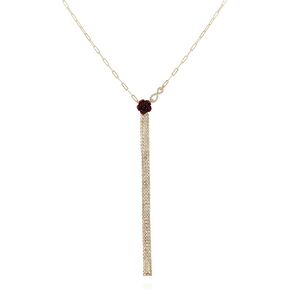 GUESS Sleek Y necklace with Rose and rhinestone accent