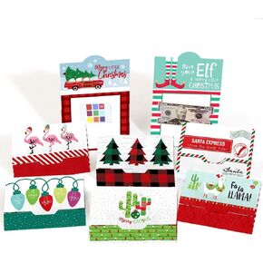 Big Dot of Happiness Merry Christmas Cards - Assorted Holiday Money and Gift Card Holders - Set of 8