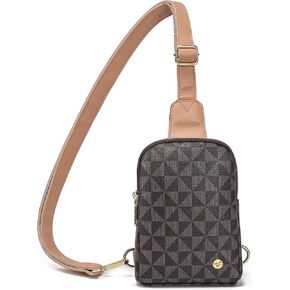 Haytijoe Small Crossbody Sling Bag for Women Vegan Leather Fanny Packs Travel Bag (Grass Weaving Khaki)