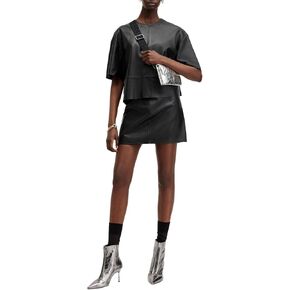 AllSaints Women's Renai Slim Fit Leather Mini Skirt