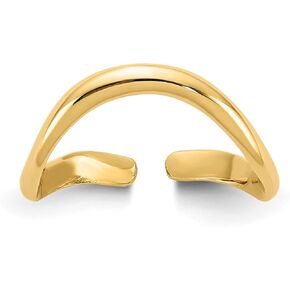 IceCarats 10K Solid Yellow Gold Adjustable Toe Ring Open Midi Band Summer Beach Jewelry