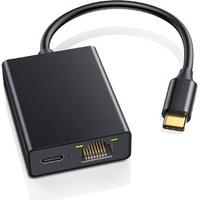 ZEXMTE USB C to Ethernet Adapter for TV Stick- USB C to RJ45 Ethernet Network Adapter, Compatible with Chromecast Google TV (HD/ 4K), Laptop, Tablet - Adhesive Tape Included in Kuwait