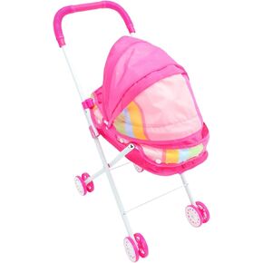Hemoton Baby Doll Stroller Toys for Girls Toddlers 3-5 4-6, Realistic Baby Stroller for Dolls Foldable Baby Doll Stroller Toy for Realistic Pretend Play