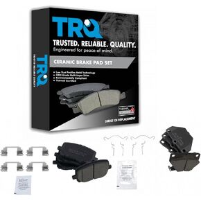 TRQ Front & Rear Brake Pads Ceramic Compatible with 2003-2006 Pontiac Vibe 2005-2006 Toyota Corolla 2003-2008 Matrix