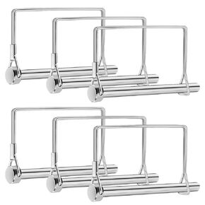 6 PCS Trailer Pin 3/8 Inch Safety Coupler Pin Heavy Duty Wire Lock Pin Secure Trailer Hitch Coupler Pin Towing Hitch Pin Lock Accessories for Farm Trailers Lawn Hitches Wagons Garden (6, 3/8x4in)