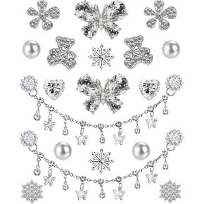 Rhinestone Bling Shoe Charms Designer Jewelry Accessories for Women Girls Luxury Rhinestone Butterfly Jewelry Shoe Decoration with Bling Girly Chains Fashion for Party Favors Birthday Gifts