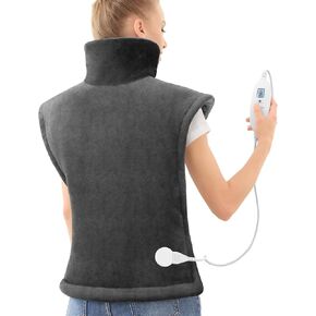 BOB AND BRAD Weighted Heating Pad for Back Pain Relief, 24"x34'' Electric Heating Pad for Neck and Shoulder with 6 Heat Settings, Full Body Heating Pad, Machine Washable, Auto Shut Off, ETL Certified
