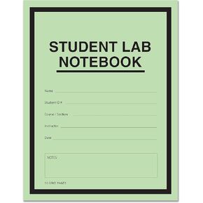 BookFactory® Student Lab Notebook (Scientific Grid Format) 8.5" x 11" - 50 Pages (25 Pack) Saddle-Stitched - Green Cover (LAB-050-7GSS (Lab Notebook)